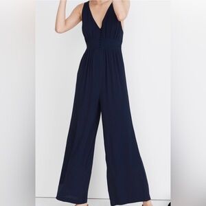 Madewell Viscose Crepe Navy Jumpsuit Size 2